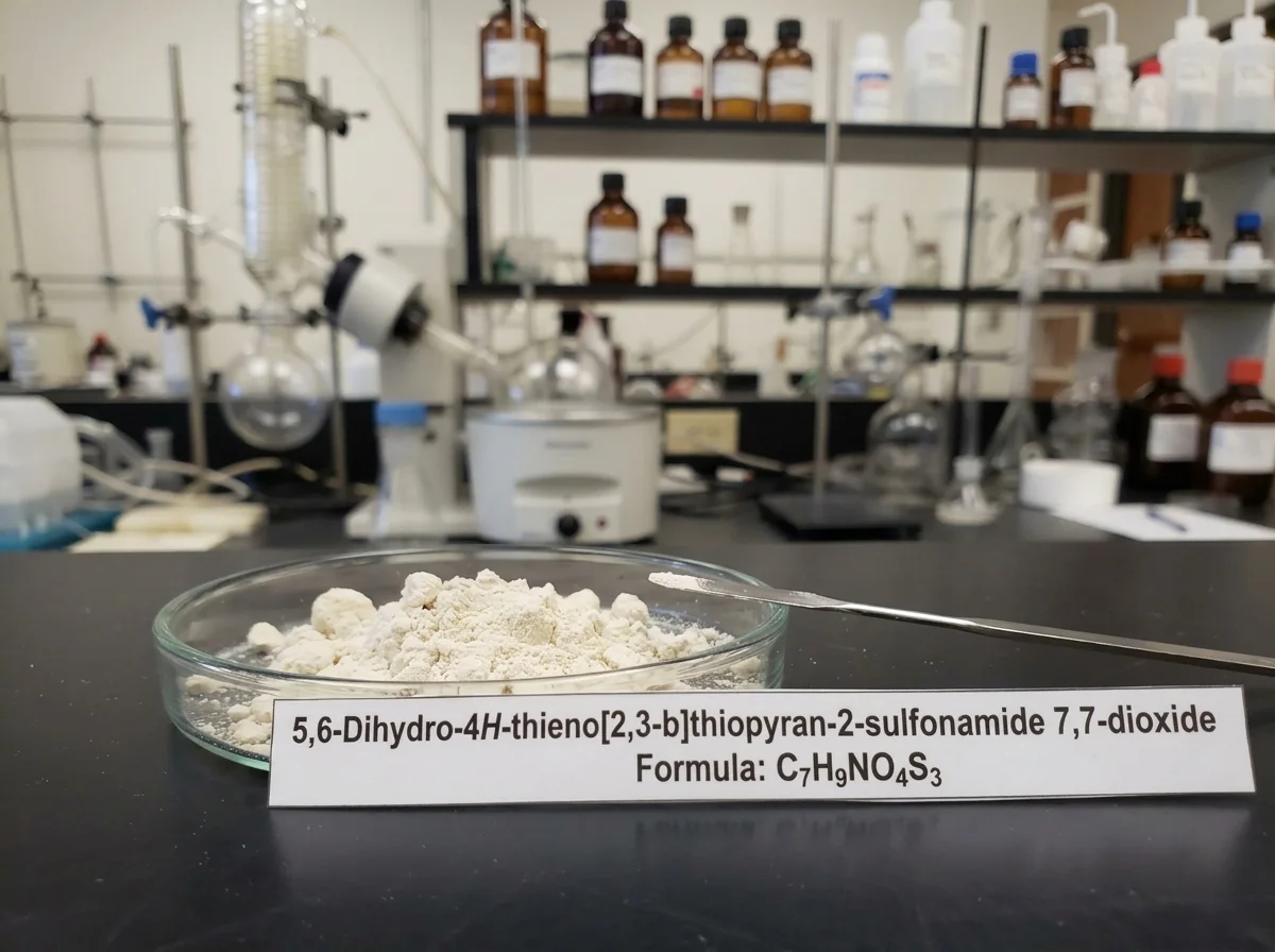 5,6-Dihydro-4H-thieno[2,3-b]thiopyran-2-sulfonamide 7,7-dioxide Crude